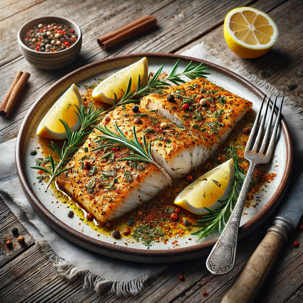 Spiced baked cod recipe